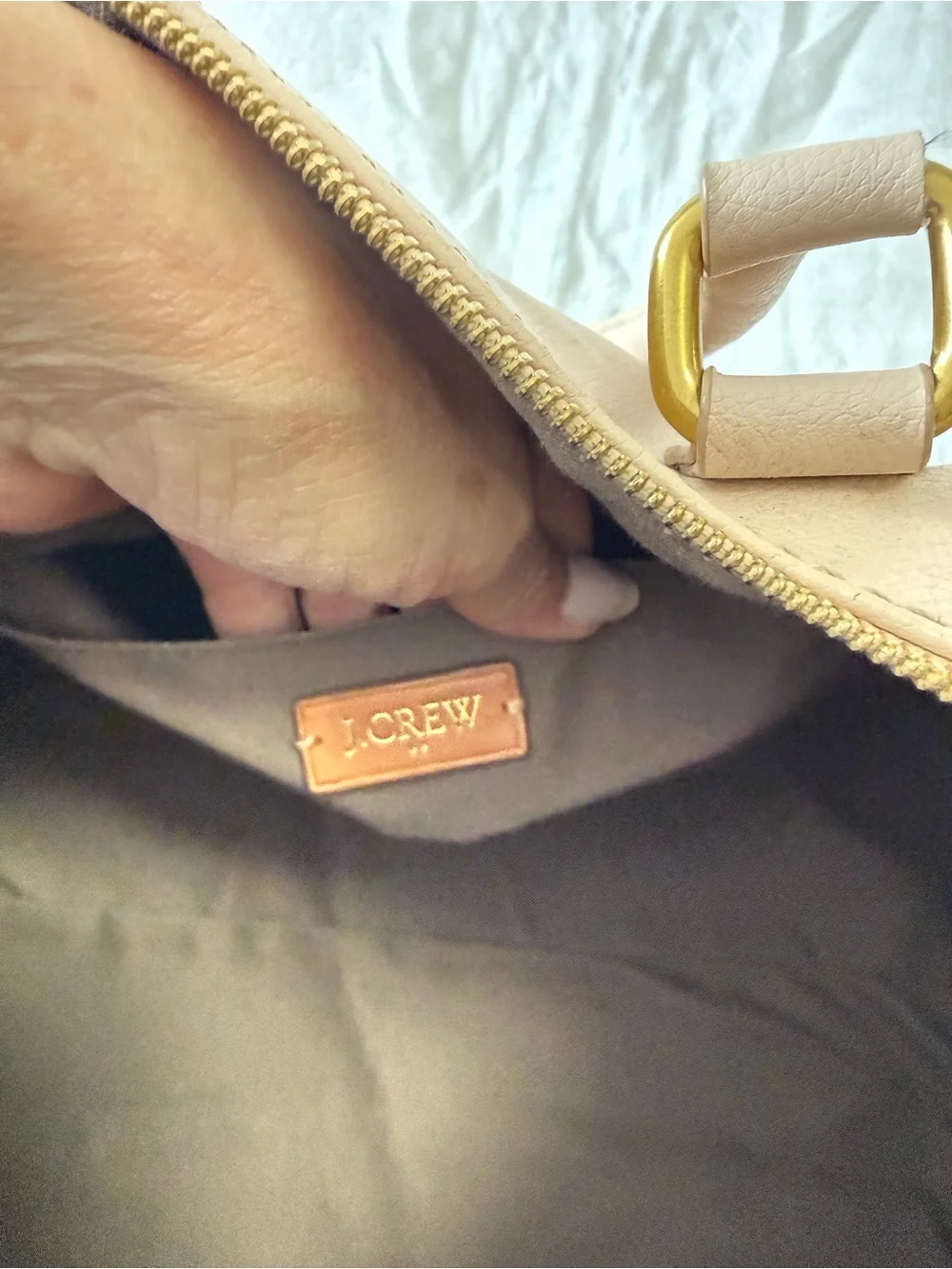 J. Crew | Pale Pink Nude Leather Dorset Satchel Boston Style Bag | Neutral